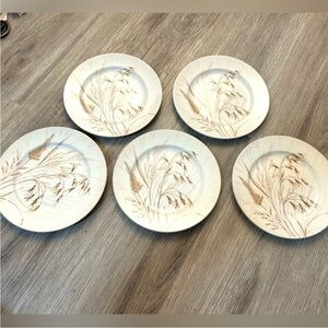 Rare vintage 70’s English Ironstone WILD OATS dinner plates.Hand engraved design